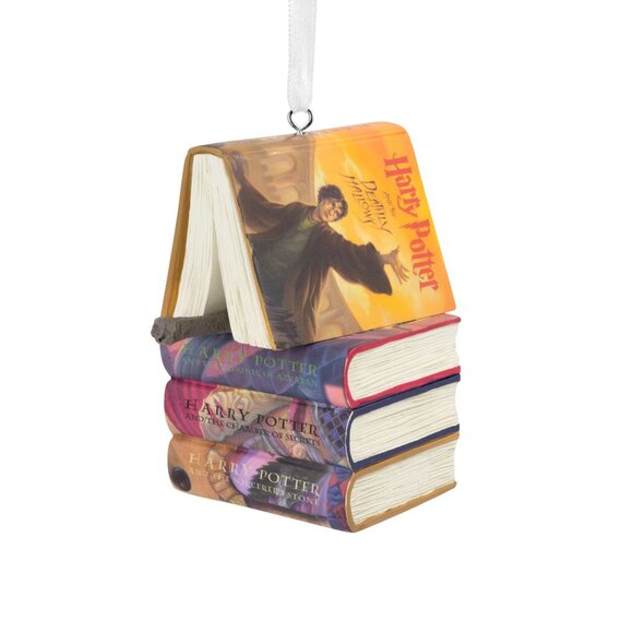 Hallmark Ornaments Wizarding World Harry Potter Books and Wand Christmas Tree - Picture 1 of 9